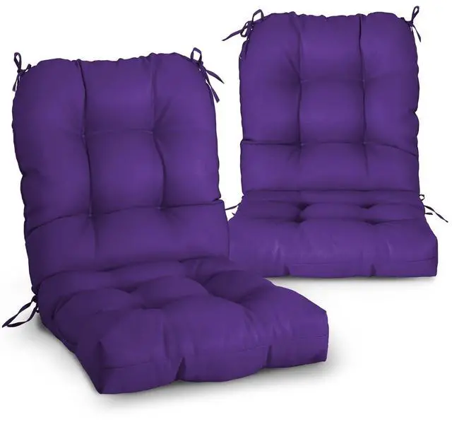 Main image of Tufted Outdoor/Indoor Seat/Back Chair Cushions, 2 Pack, 42'' x 21'', Purple