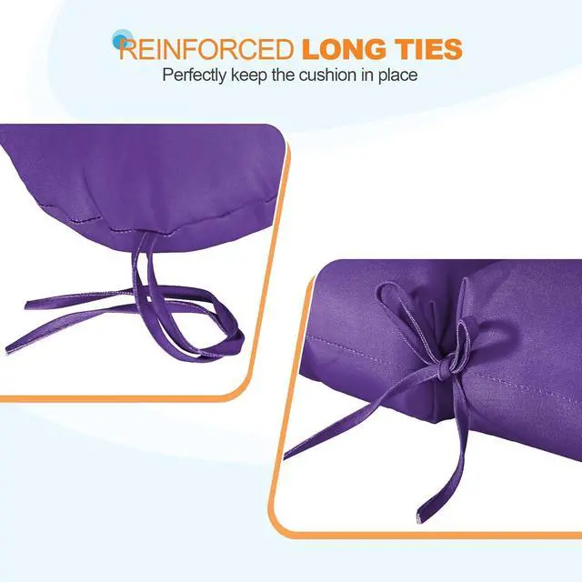 Alt view image 2 of 7 - Tufted Outdoor/Indoor Seat/Back Chair Cushions, 2 Pack, 42'' x 21'', Purple