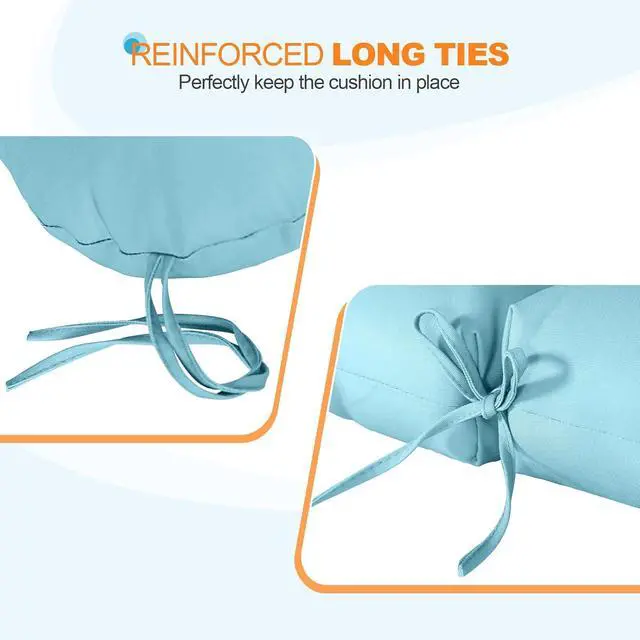 Alt view image 2 of 7 - Tufted Outdoor/Indoor Seat/Back Chair Cushion, 1 Pack, 42'' x 21'', Aqua Blue