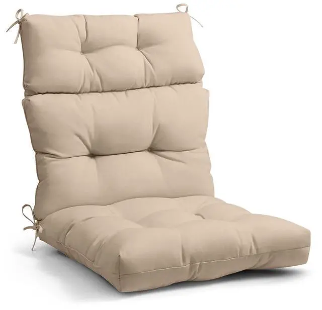 Main image of Tufted Outdoor/Indoor High Back Patio Chair Cushion, 1 Pack, 46'' x 22'', Beige