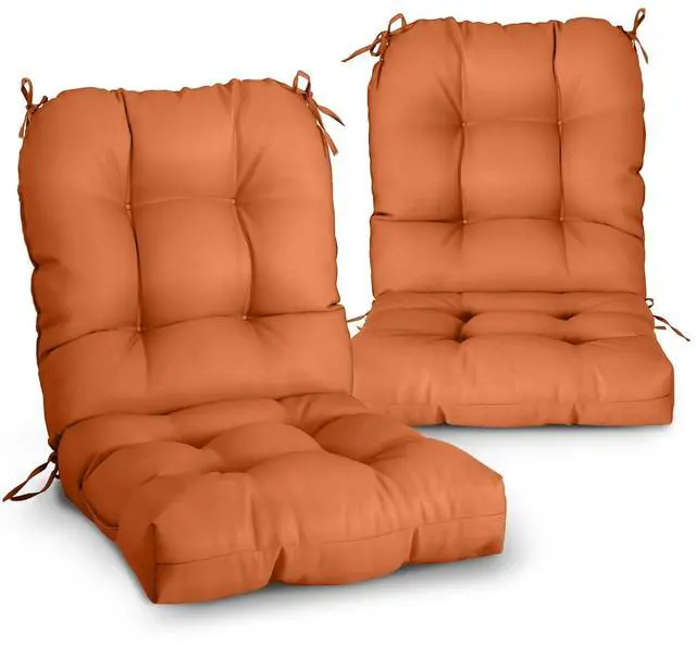 Main image of Tufted Outdoor/Indoor Seat/Back Chair Cushions, 2 Pack, 42'' x 21'', Burnt Orange