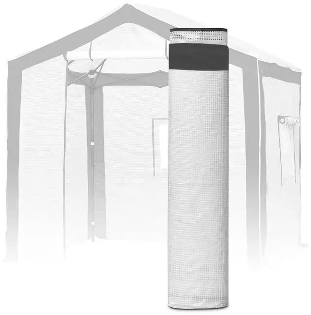 Main image of Replacement Cover for 8x6 Portable Pop up Greenhouse with Polyester Reinforced Corners, Front Roll-Up Zipper Entry Door and 3 Large Roll-Up Side Windows (Frame Not Included), Gray/White