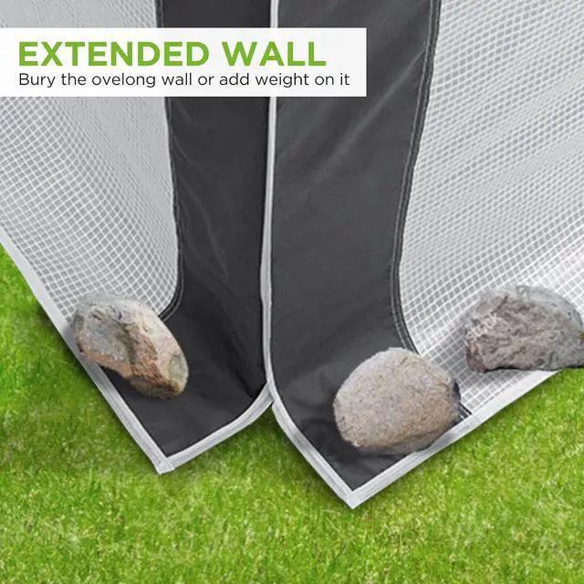 Alt view image 6 of 7 - Replacement Cover for 8x6 Portable Pop up Greenhouse with Polyester Reinforced Corners, Front Roll-Up Zipper Entry Door and 3 Large Roll-Up Side Windows (Frame Not Included), Gray/White