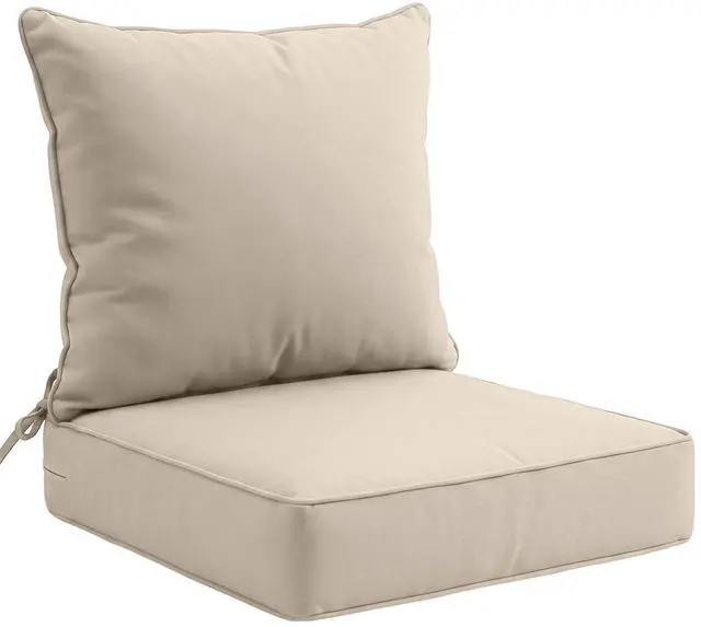 Main image of Outdoor Deep Seat Patio Seat Cushion Set, 24 x 24 x 5 inch, 2-Piece Back Chair Cushion, 1 Pack, Beige