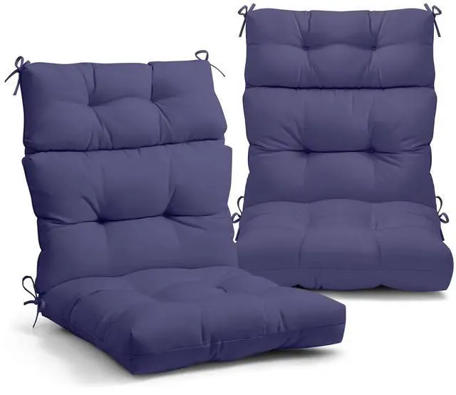Main image of Tufted Outdoor/Indoor High Back Patio Chair Cushions, 2 Pack, 46'' x 22'', Navy Blue