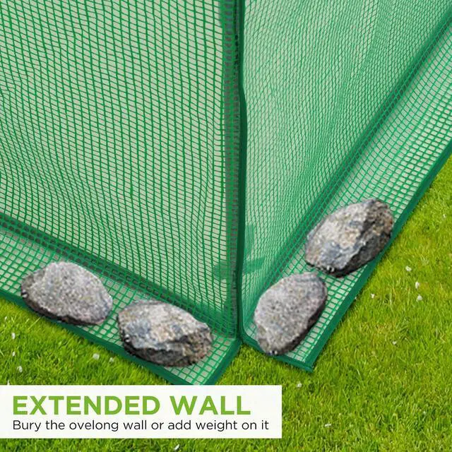 Alt view image 7 of 7 - Replacement Cover for 8x6 Portable Pop up Greenhouse, Dual Roll-up Zipper PE Door & Upgraded Screen Mesh Door and 2 Roll-Up Side Windows (Frame Not Included), Green