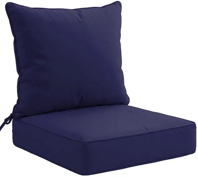 Main image of Outdoor Deep Seat Patio Seat Cushion Set, 24 x 24 x 5 inch, 2-Piece Back Chair Cushion, 1 Pack, Dark Blue
