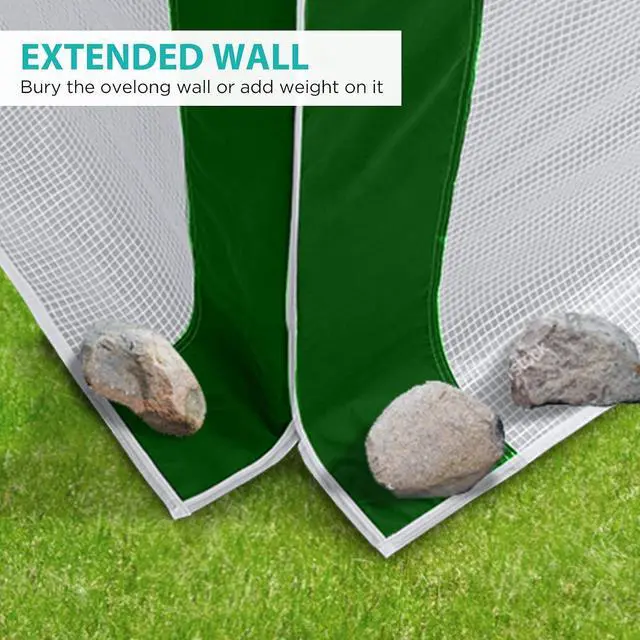 Alt view image 5 of 7 - Replacement Cover for 8x6 Pop up Greenhouse with Polyester Reinforced Corners, Front and Rear Roll-Up Zipper Entry Doors and 2 Roll-Up Side Windows (Frame Not Included), Green/White