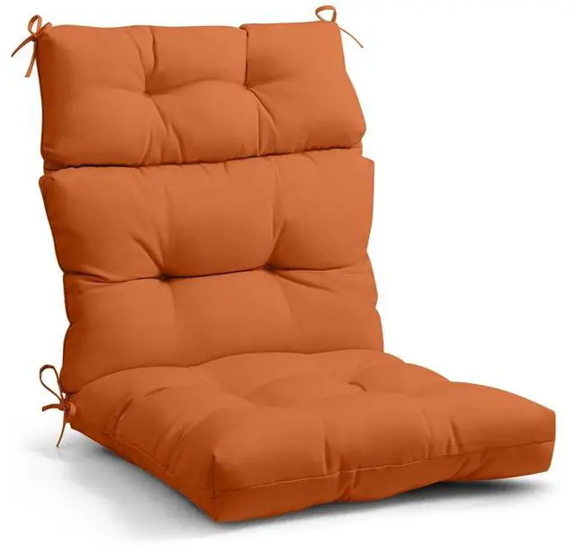 Main image of Tufted Outdoor/Indoor High Back Patio Chair Cushion, 1 Pack, 46'' x 22'', Burnt Orange