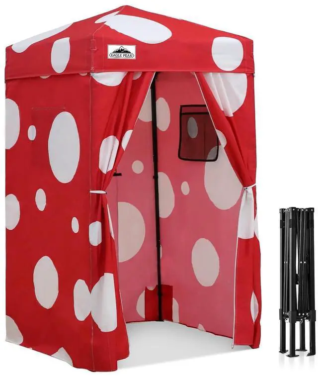 Main image of 4x4 Pop Up Changing Tent, Outdoor Changing Room, Red Mushroom | Portable, Privacy Tent, Pool Cabana, Dressing Room, Shower & Toilet Use, Opaque Fabric, Instant Setup, Photoshoots, Camping