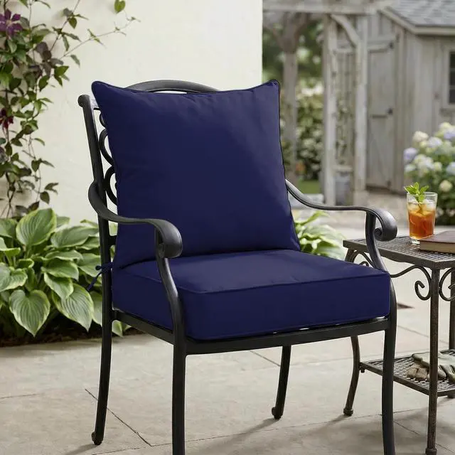 Alt view image 7 of 7 - Outdoor Deep Seat Patio Seat Cushion Set, 24 x 24 x 5 inch, 2-Piece Back Chair Cushion, 1 Pack, Dark Blue