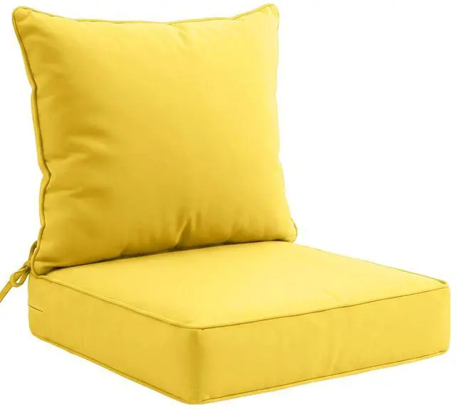 Main image of Outdoor Deep Seat Patio Seat Cushion Set, 25 x 25 x 5 inch, 2-Piece Back Chair Cushion, 1 Pack, Yellow