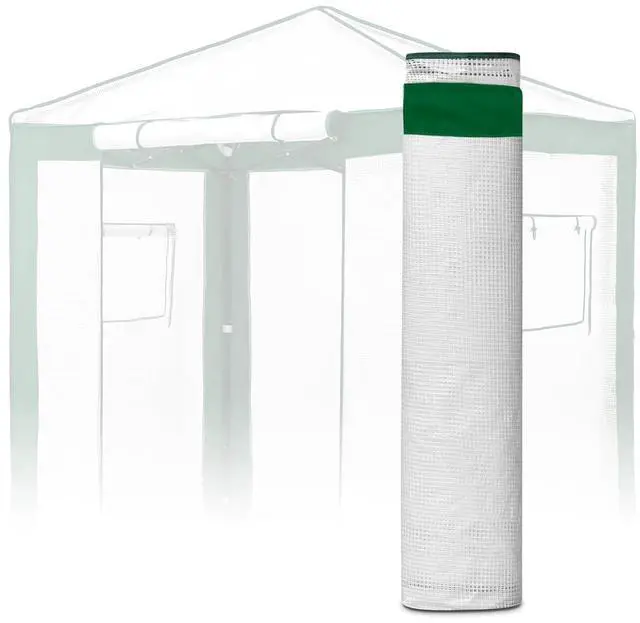 Main image of Replacement Cover for 6x4 Portable Pop up Greenhouse with Polyester Reinforced Corners, Front Roll-Up Zipper Entry Door and 2 Roll-Up Side Windows (Frame Not Included), Green/White