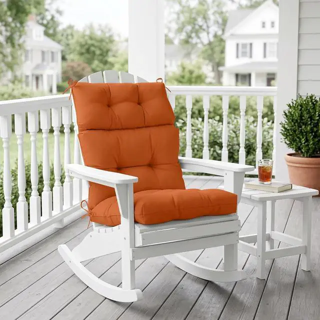 Alt view image 5 of 7 - Tufted Outdoor/Indoor High Back Patio Chair Cushion, 1 Pack, 46'' x 22'', Burnt Orange