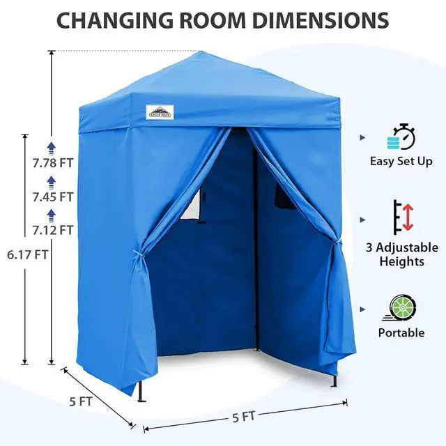 Alt view image 3 of 7 - 5x5 Pop Up Changing Tent, Outdoor Changing Room, Light Blue | Portable, Privacy Tent, Pool Cabana, Dressing Room, Shower & Toilet Use, Opaque Fabric, Instant Setup, Photoshoots, Camping
