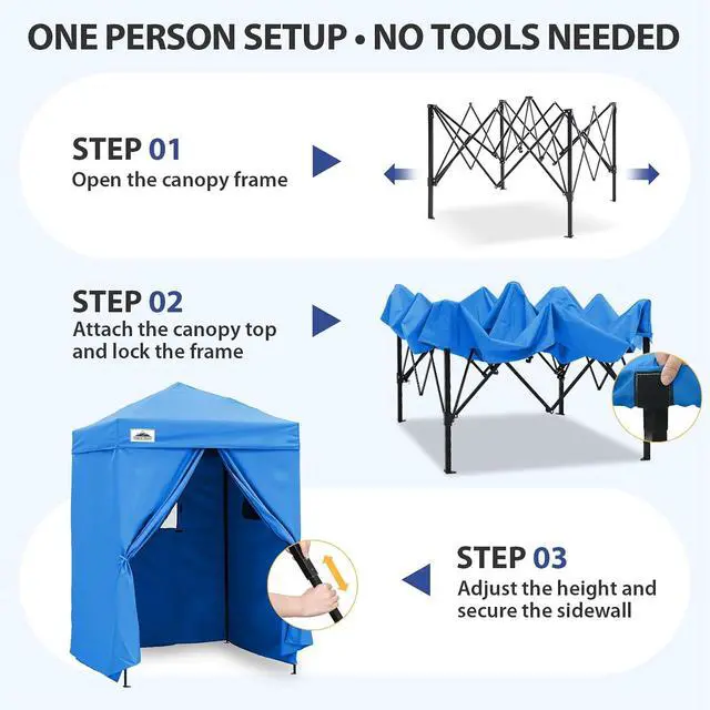 Alt view image 4 of 7 - 5x5 Pop Up Changing Tent, Outdoor Changing Room, Light Blue | Portable, Privacy Tent, Pool Cabana, Dressing Room, Shower & Toilet Use, Opaque Fabric, Instant Setup, Photoshoots, Camping