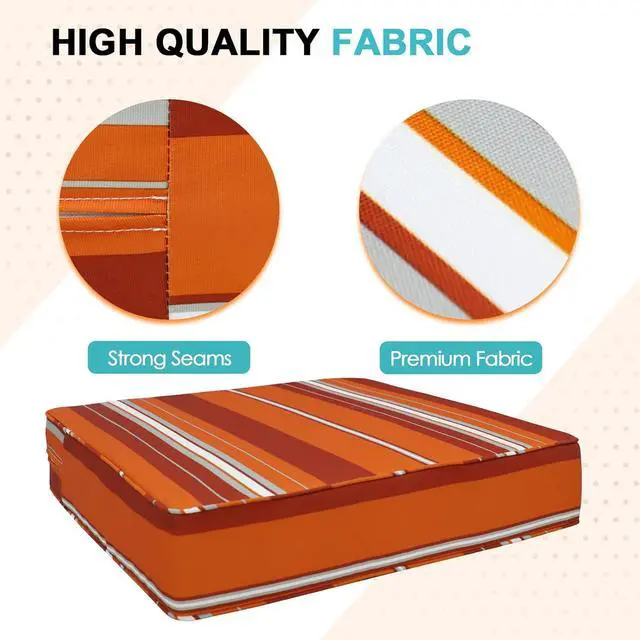 Alt view image 2 of 7 - Outdoor Deep Seat Patio Seat Cushion Set, 25 x 25 x 5 inch, 2-Piece Back Chair Cushion, 1 Pack, Red Stripe