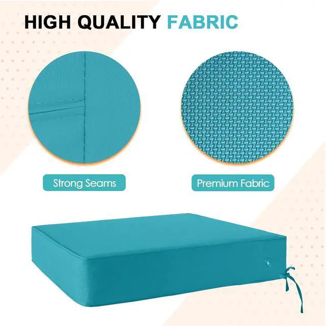 Alt view image 2 of 7 - Outdoor Deep Seat Patio Seat Cushion Set, 25 x 25 x 5 inch, 2-Piece Back Chair Cushion, 1 Pack, Blue