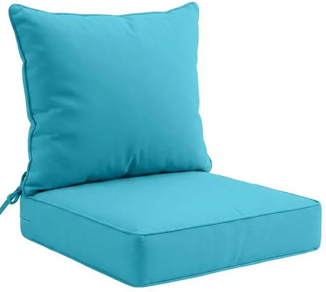 Main image of Outdoor Deep Seat Patio Seat Cushion Set, 25 x 25 x 5 inch, 2-Piece Back Chair Cushion, 1 Pack, Blue