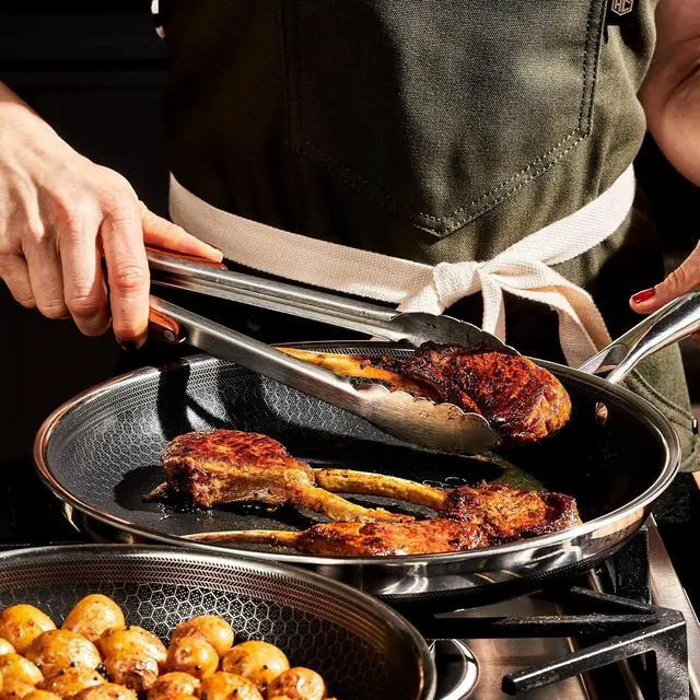 Alt view image 2 of 7 - 10 Inch Hybrid Nonstick Frying Pan, Stay-Cool Handle, Dishwasher and Oven Safe, Induction Ready, Compatible with All Cooktops