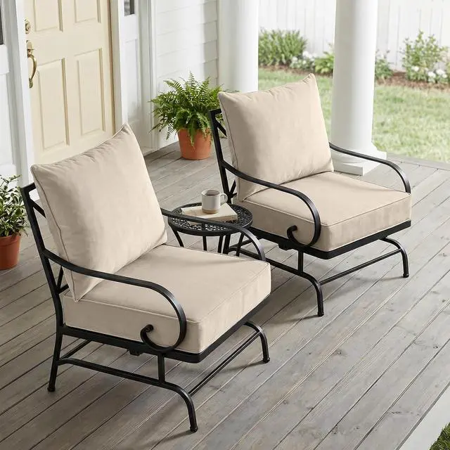Alt view image 5 of 7 - Outdoor Deep Seat Patio Seat Cushion Set, 24 x 24 x 5 inch, 2-Piece Back Chair Cushion, 2 Pack, Beige