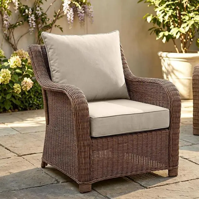 Alt view image 7 of 7 - Outdoor Deep Seat Patio Seat Cushion Set, 24 x 24 x 5 inch, 2-Piece Back Chair Cushion, 2 Pack, Beige
