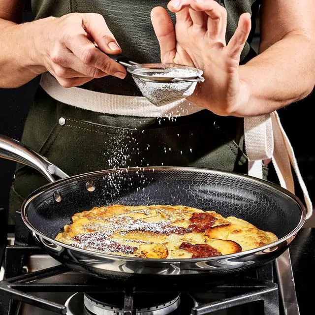 Alt view image 7 of 7 - HexClad 12 Inch Hybrid Nonstick Frying Pan, Stay-Cool Handle, Dishwasher and Oven Safe, Induction Ready, Compatible with All Cooktops