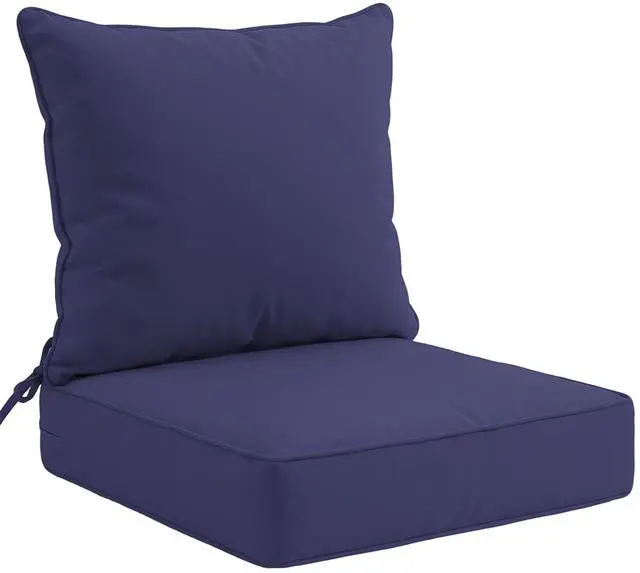 Main image of Outdoor Deep Seat Patio Seat Cushion Set, 24 x 24 x 5 inch, 2-Piece Back Chair Cushion, 1 Pack, Navy Blue