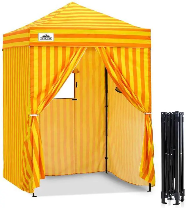 Main image of 5x5 Pop Up Changing Tent, Outdoor Changing Room, Yellow/Orange | Portable, Privacy Tent, Pool Cabana, Dressing Room, Shower & Toilet Use, Opaque Fabric, Instant Setup, Photoshoots, Camping