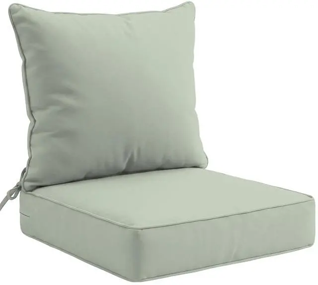 Main image of Outdoor Deep Seat Patio Seat Cushion Set, 24 x 24 x 5 inch, 2-Piece Back Chair Cushion, 1 Pack, Sage Green