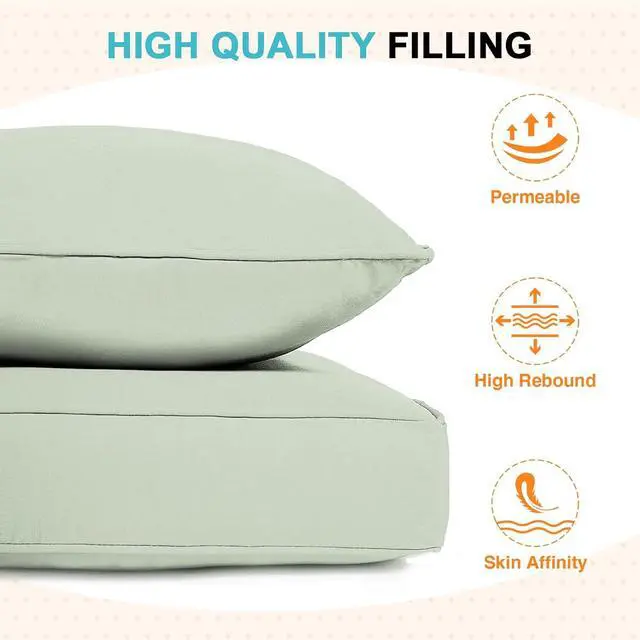 Alt view image 6 of 7 - Outdoor Deep Seat Patio Seat Cushion Set, 24 x 24 x 5 inch, 2-Piece Back Chair Cushion, 1 Pack, Sage Green