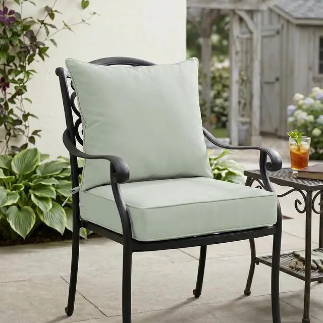 Alt view image 7 of 7 - Outdoor Deep Seat Patio Seat Cushion Set, 24 x 24 x 5 inch, 2-Piece Back Chair Cushion, 1 Pack, Sage Green