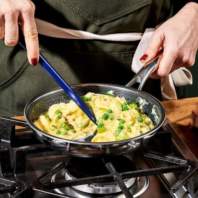 Alt view image 7 of 7 - HexClad 8 Inch Hybrid Nonstick Frying Pan, Stay-Cool Handle, Dishwasher and Oven Safe, Induction Ready, Compatible with All Cooktops