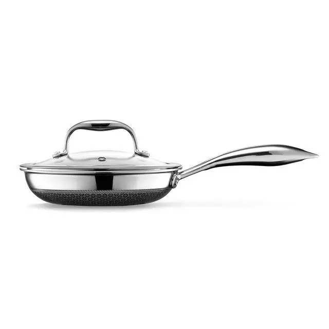 Alt view image 2 of 6 - 7 Inch Hybrid Nonstick Frying Pan with Lid, Stay-Cool Handle, Dishwasher and Oven Safe, Induction Ready, Frying Pan Skillet Compatible with All Cooktops