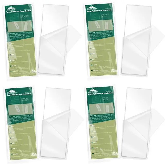 Main image of Greenhouse Repair Tape 4x10, Heavy Duty Clear Waterproof Patch Kit, Sealing Tape for Greenhouse Film, Tent, Awning, RV Roof Repair, 4 Pack, Clear
