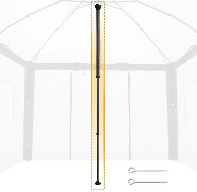 Main image of Greenhouse Center Support Pole with Ground Stakes, Peak Reinforcement Bar for Frame Support & Weather Protection, Stabilization Pole for Pop-Up Greenhouses Compatible with Center Lock Hub