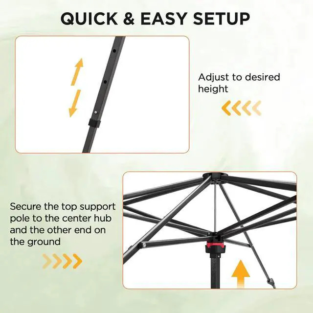Alt view image 3 of 7 - Greenhouse Center Support Pole with Ground Stakes, Peak Reinforcement Bar for Frame Support & Weather Protection, Stabilization Pole for Pop-Up Greenhouses Compatible with Center Lock Hub