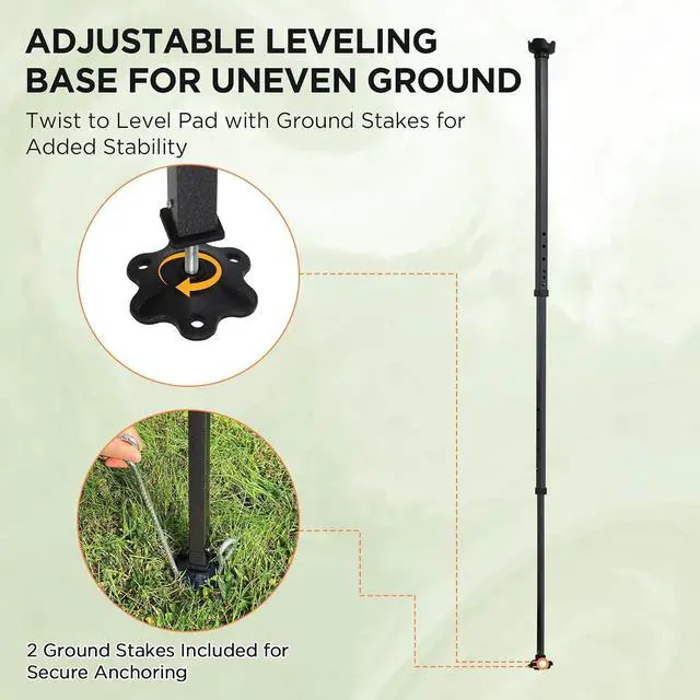 Alt view image 2 of 7 - Greenhouse Center Support Pole with Ground Stakes, Peak Reinforcement Bar for Frame Support & Weather Protection, Stabilization Pole for Pop-Up Greenhouses Compatible with Center Lock Hub