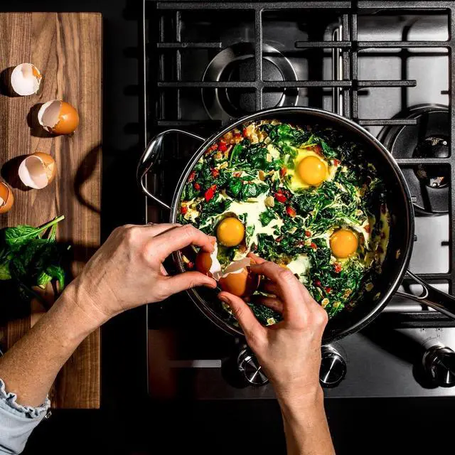 Alt view image 3 of 6 - HexClad 3.3 Quart Hybrid Nonstick Deep Sauté Frying Pan with Lid, Dishwasher and Oven-Safe, Induction Ready, Compatible with All Cooktops