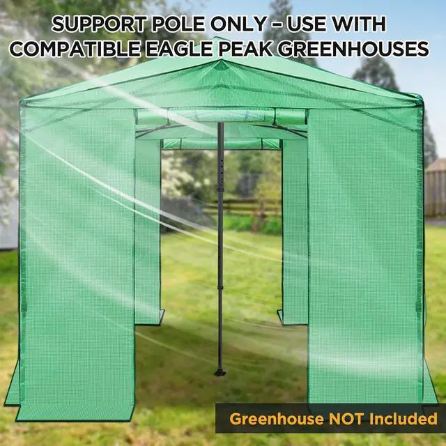 Alt view image 4 of 7 - Greenhouse Center Support Pole with Ground Stakes, Peak Reinforcement Bar for Frame Support & Weather Protection, Stabilization Pole for Pop-Up Greenhouses Compatible with Center Lock Hub