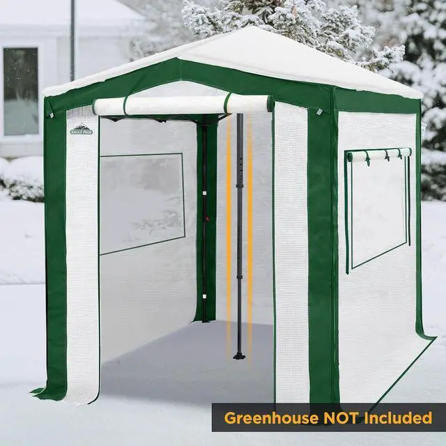 Alt view image 6 of 7 - Greenhouse Center Support Pole with Ground Stakes, Peak Reinforcement Bar for Frame Support & Weather Protection, Stabilization Pole for Pop-Up Greenhouses Compatible with Center Lock Hub