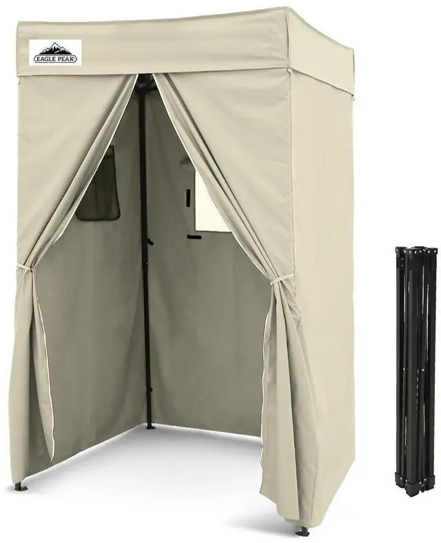 Main image of 4x4 Pop Up Changing Tent, Flat Top Changing Room, Cream | Portable, Privacy Tent, Pool Cabana, Dressing Room, Shower & Toilet Use, Opaque Fabric, Instant Setup, Photoshoots, Camping