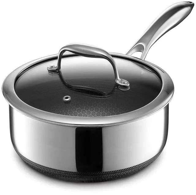Main image of 3 Quart Hybrid Nonstick Sauce Pan Pot with Lid, Stay-Cool Handle, Dishwasher Safe, Induction Ready, Compatible with All Cooktops