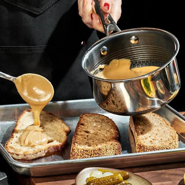 Alt view image 2 of 7 - 1 Quart Hybrid Nonstick Sauce Pan Pot with Lid, Stay-Cool Handle, Dishwasher Safe, Induction Ready, Compatible with All Cooktops