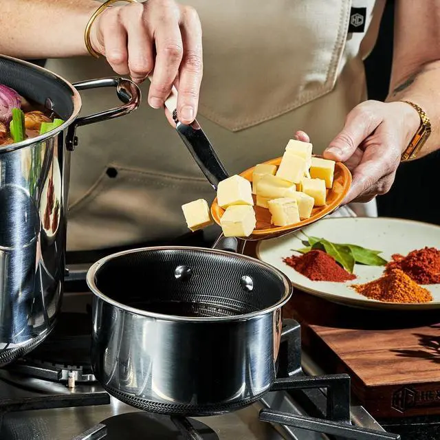 Alt view image 7 of 7 - 1 Quart Hybrid Nonstick Sauce Pan Pot with Lid, Stay-Cool Handle, Dishwasher Safe, Induction Ready, Compatible with All Cooktops