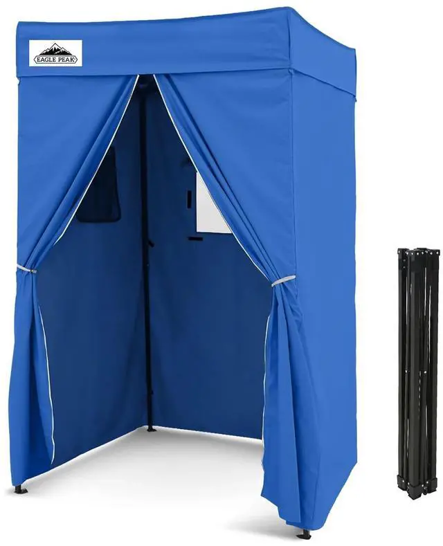 Main image of 4x4 Pop Up Changing Tent, Flat Top Changing Room, Blue | Portable, Privacy Tent, Pool Cabana, Dressing Room, Shower & Toilet Use, Opaque Fabric, Instant Setup, Photoshoots, Camping