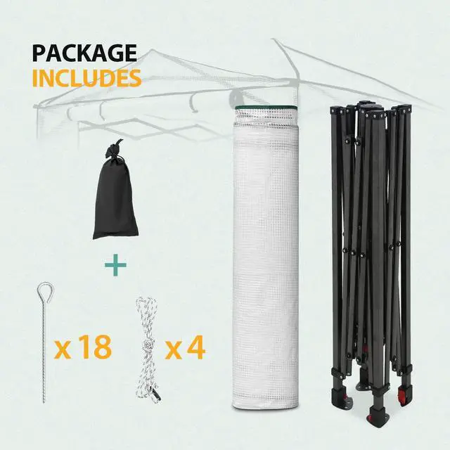 Alt view image 7 of 7 - 8x6 Portable Walk in Greenhouse, Pop Up Indoor Outdoor Greenhouse, Green House Kit with Zippered Roll-Up Doors and Windows, PE Cover, Clear/White