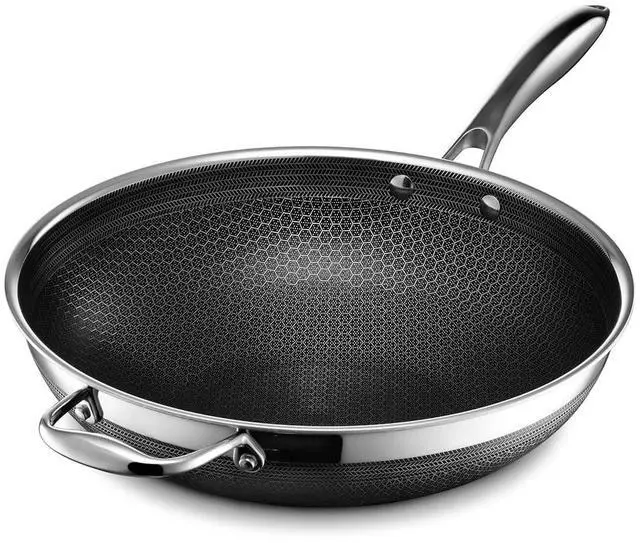 Main image of 12 Inch Hybrid Nonstick Wok, Stay-Cool Handle, Dishwasher and Oven Safe, Compatible with All Cooktops, Induction Ready