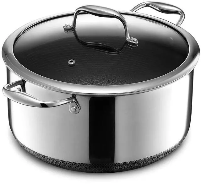 Main image of 8 Quart Hybrid Nonstick Stock Pot with Lid, Dishwasher Safe, Induction Ready, Compatible with All Cooktops