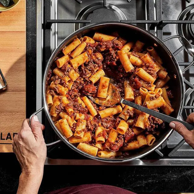 Alt view image 2 of 7 - 8 Quart Hybrid Nonstick Stock Pot with Lid, Dishwasher Safe, Induction Ready, Compatible with All Cooktops